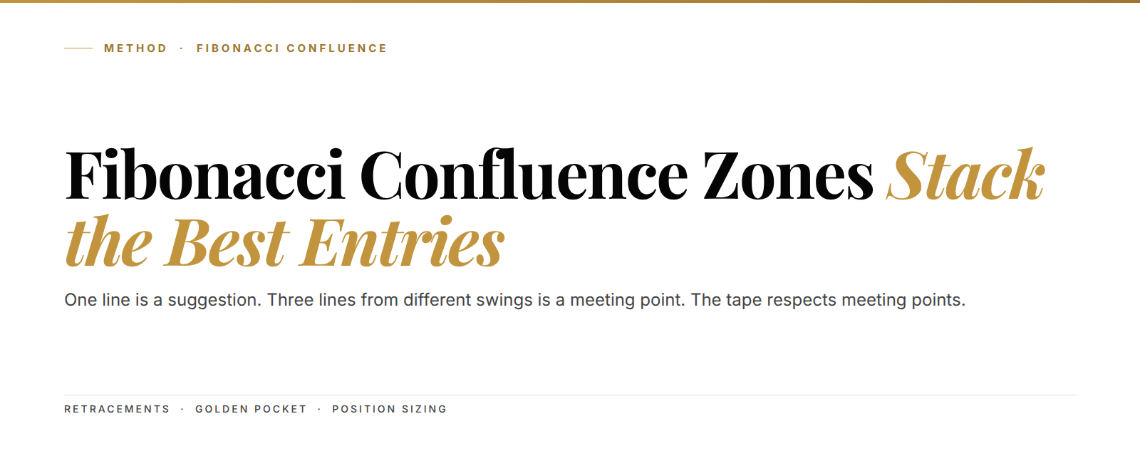 Fibonacci confluence zones stack the best entries — cover